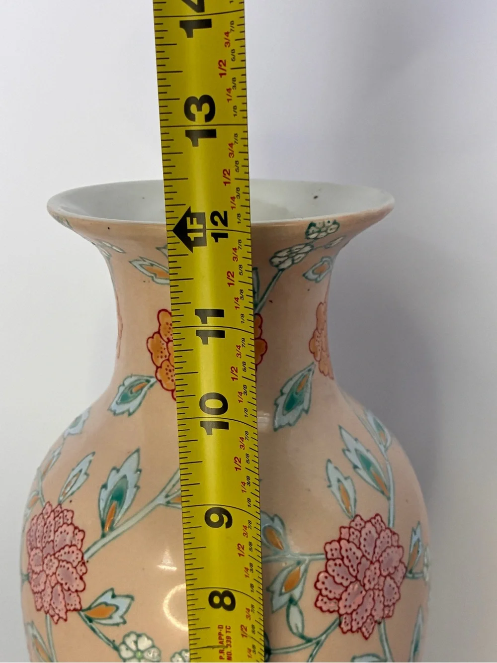 Vintage Hand Painted Floral Porcelain Vase Chinoiserie Cottagecore Decor 12